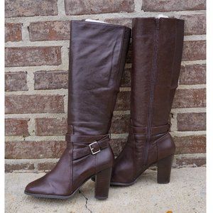 Marc Fisher Kessler Brown Leather Knee High Boots